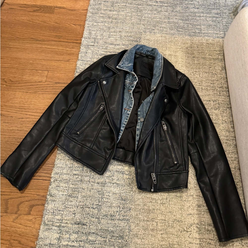 blankNYC leather denim jacket